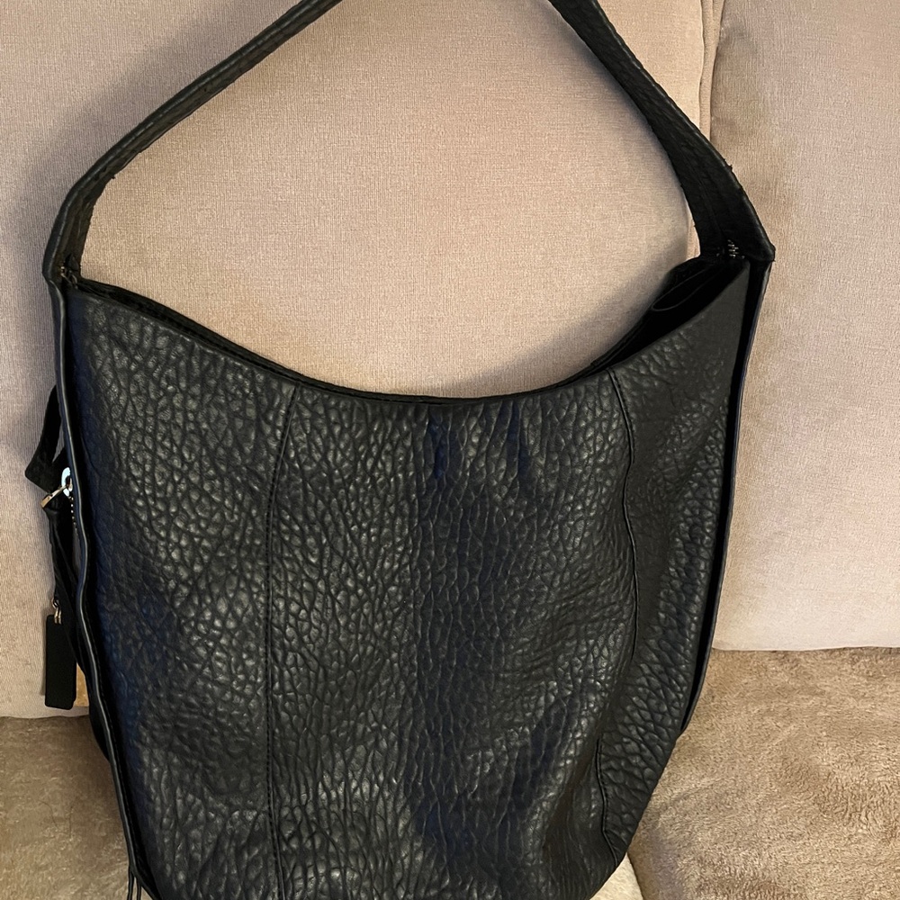 Elegant Black Leather Hobo Bag
